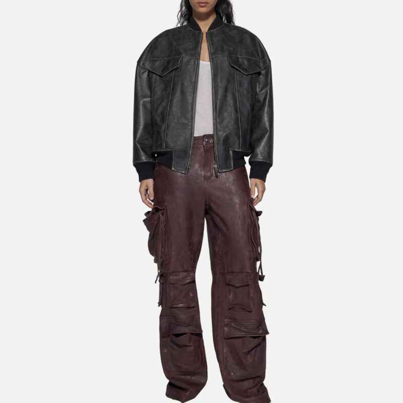 BOMBER IN SKIN - BLACK - Image 2