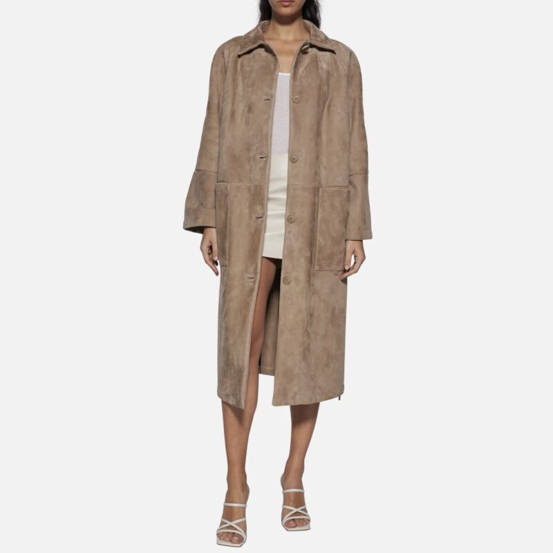 COAT IN SUEDE - SAND - Image 2