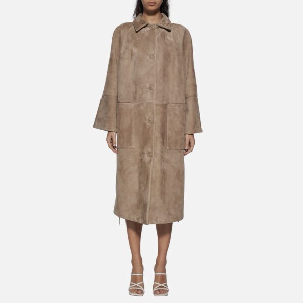COAT IN SUEDE - SAND