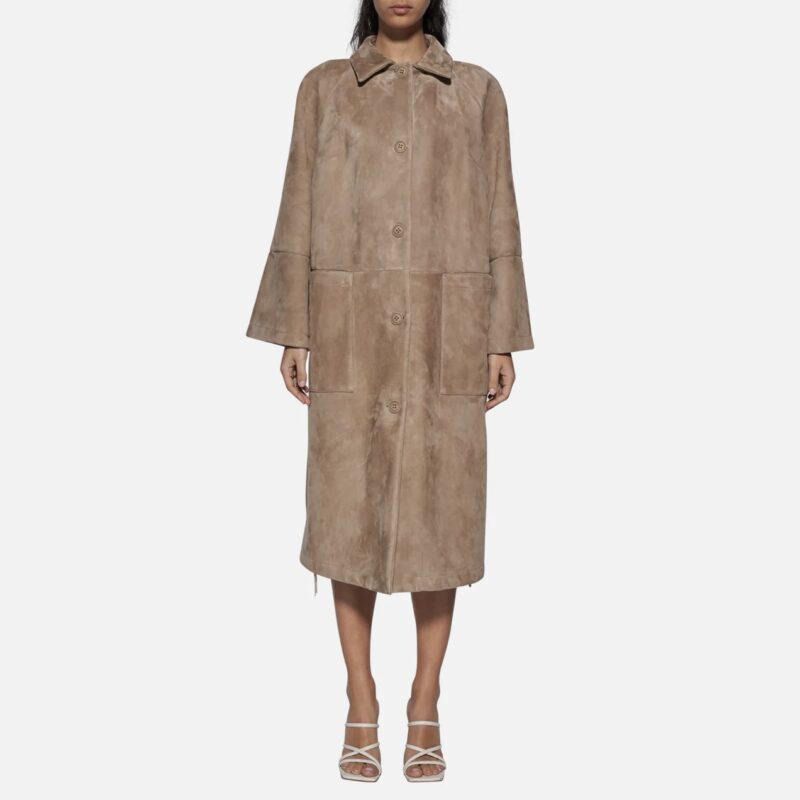 COAT IN SUEDE - SAND