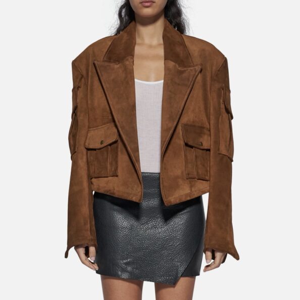 BLAZER IN SUEDE - TOBACCO