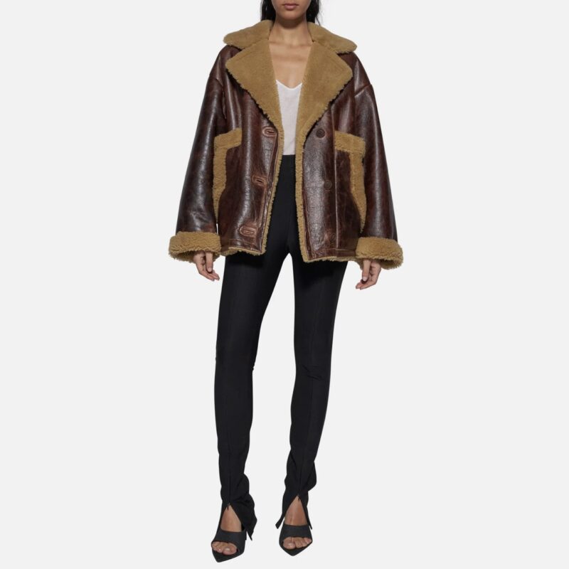JACKET IN SHEARLING - WINE - Image 2