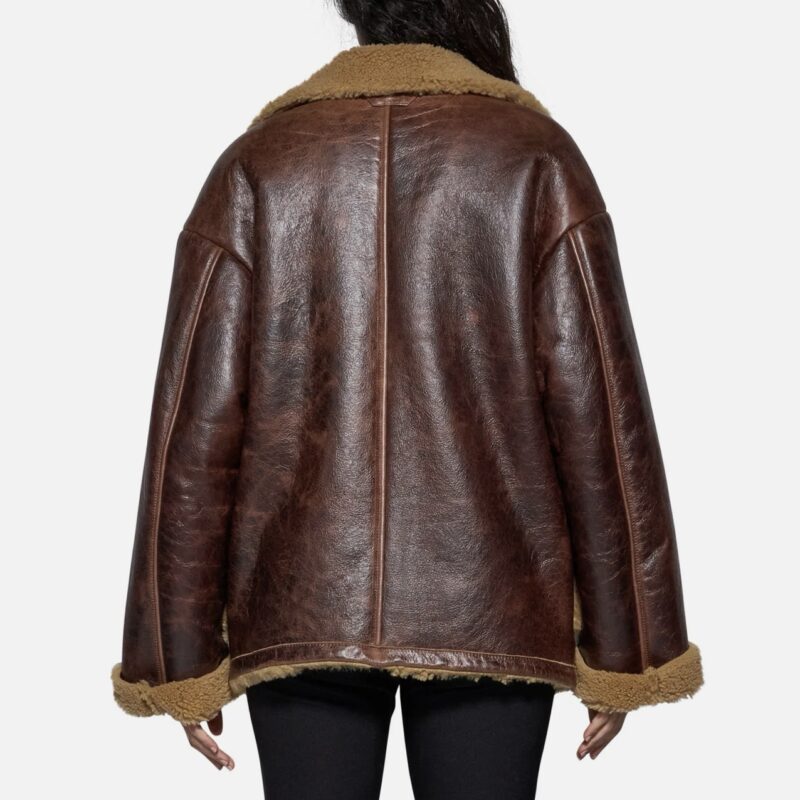 JACKET IN SHEARLING - WINE - Image 3