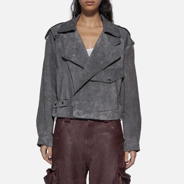 BIKER IN SUEDE - STEEL
