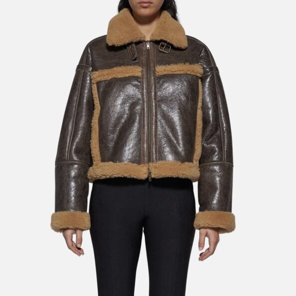 JACKET IN SHEARLING - BROWN