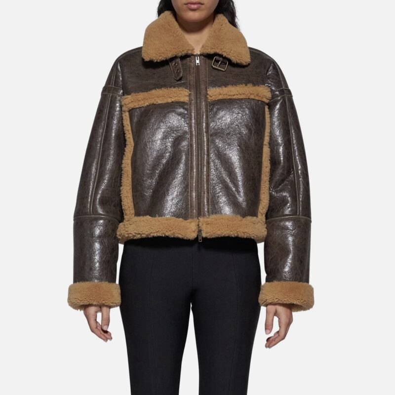 JACKET IN SHEARLING - BROWN