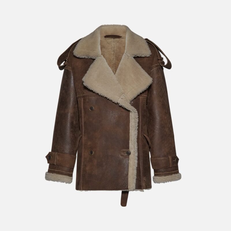 JACKET IN SHEARLING - CAMEL - Image 4