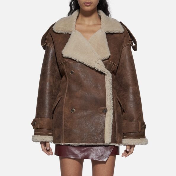 JACKET IN SHEARLING - CAMEL