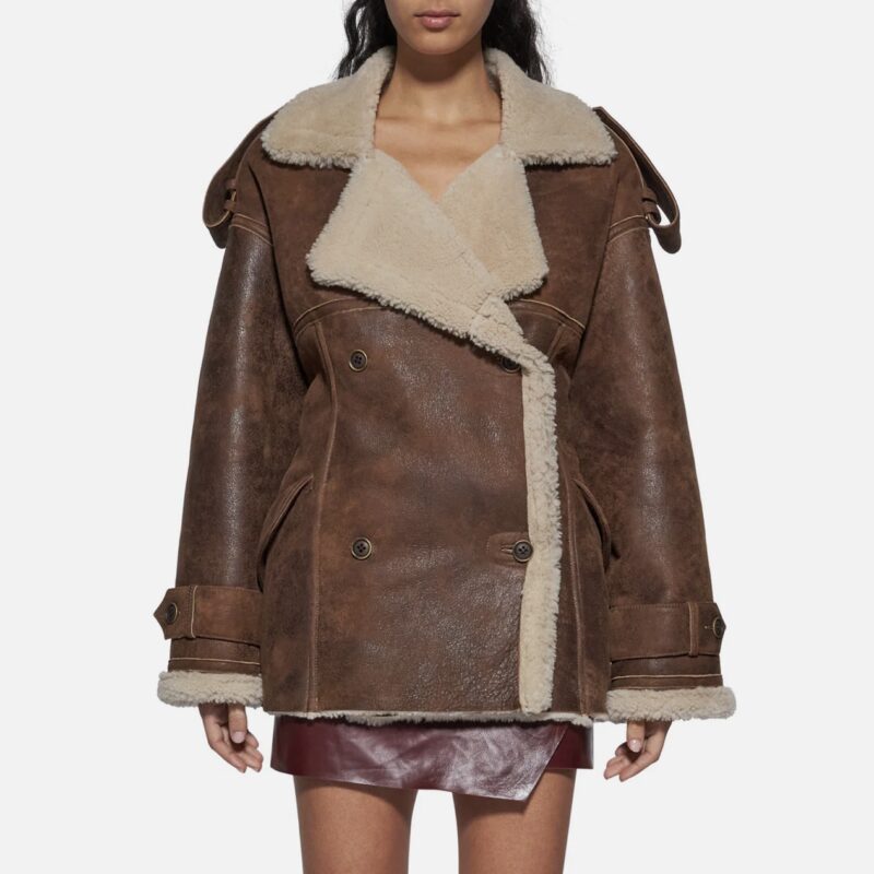 JACKET IN SHEARLING - CAMEL