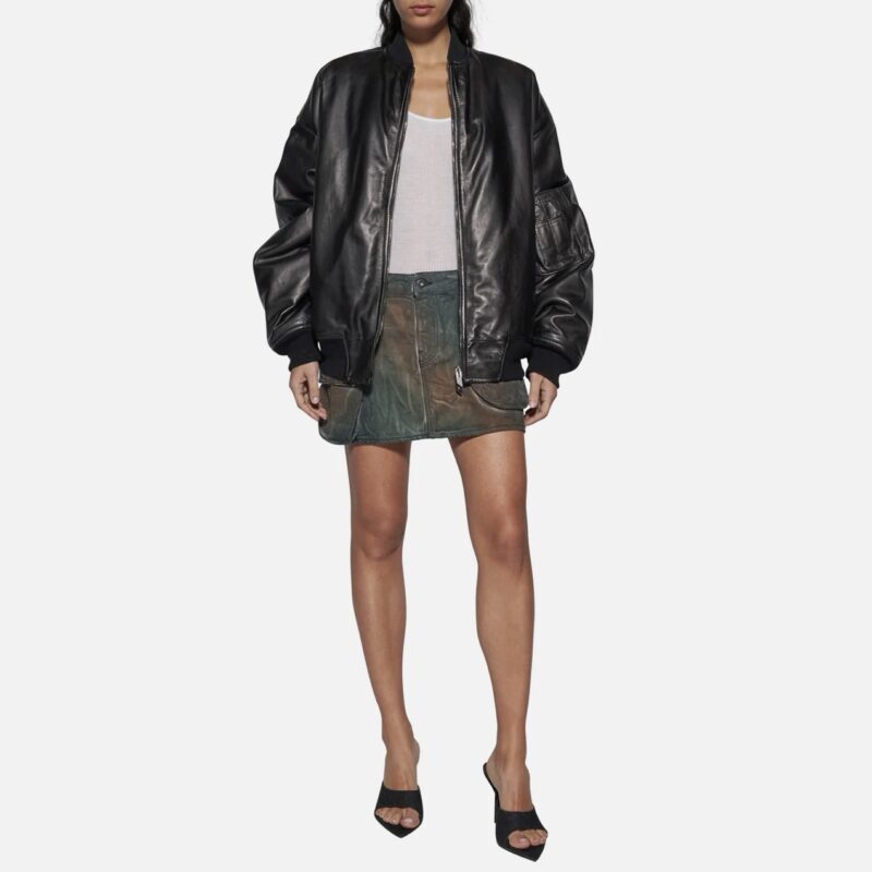BOMBER IN SKIN - BLACK - Image 2