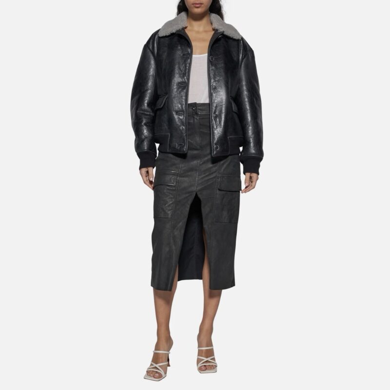 JACKET IN SHEARLING - BLACK - Image 2