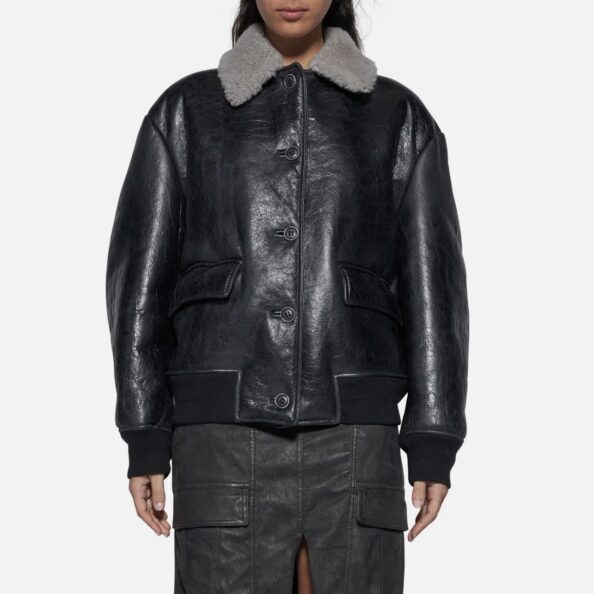 JACKET IN SHEARLING - BLACK