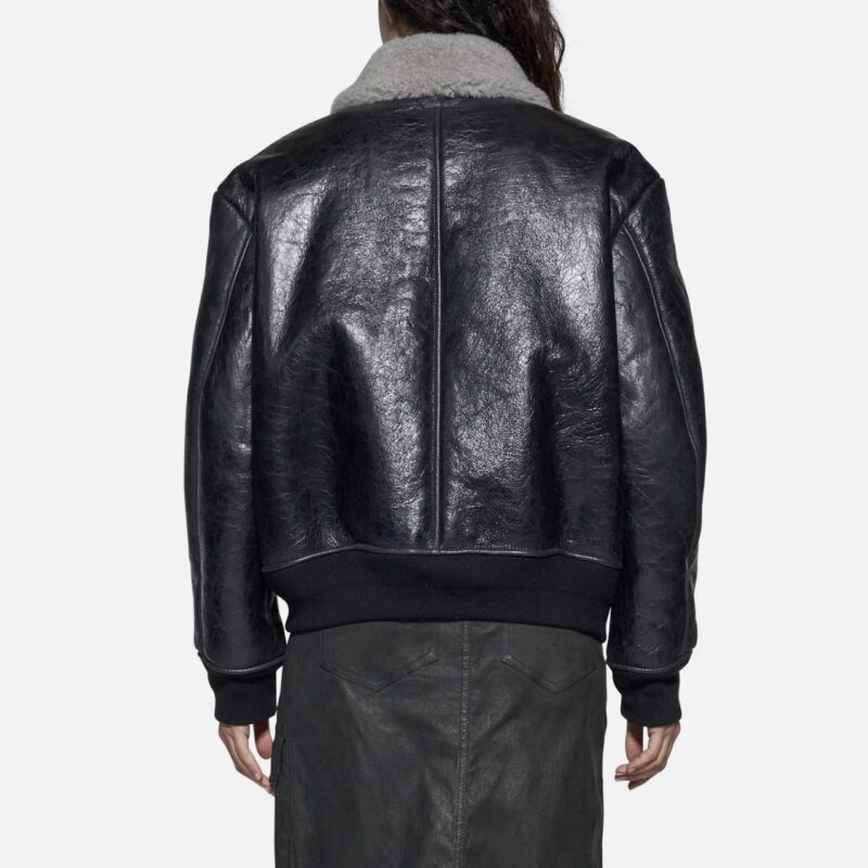 JACKET IN SHEARLING - BLACK - Image 3