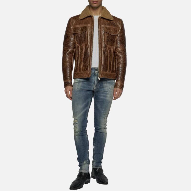 JACKET IN SHEARLING - COGNAC - Image 2