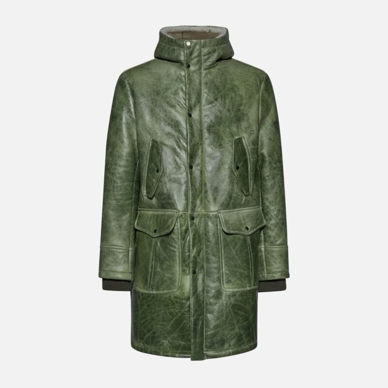 SHEARLING IN JACKET - GREEN - Image 4