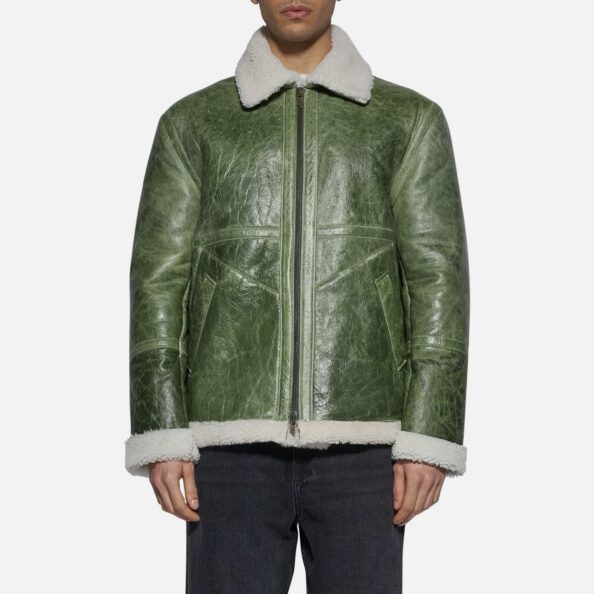JACKET IN SHEARLING - GREEN
