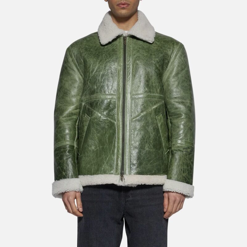 JACKET IN SHEARLING - GREEN