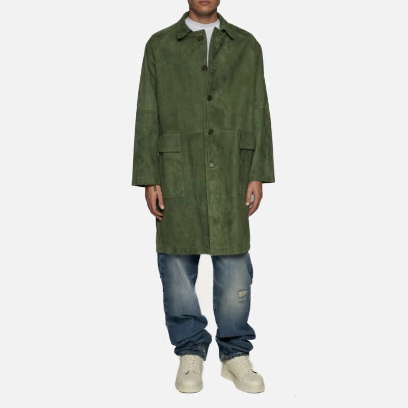 COAT IN SUEDE - GREEN - Image 2