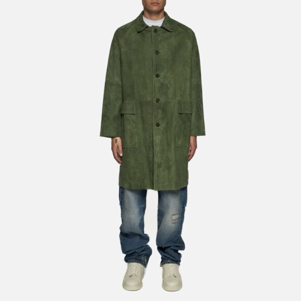 COAT IN SUEDE - GREEN