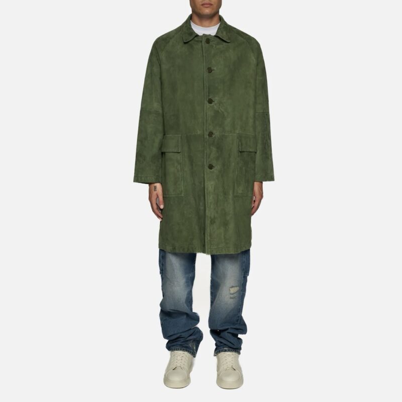 COAT IN SUEDE - GREEN