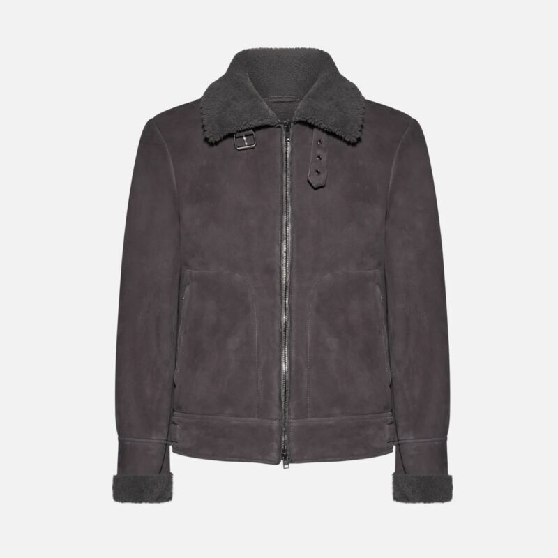 JACKET IN SHEARLING - ASFALTO - Image 4