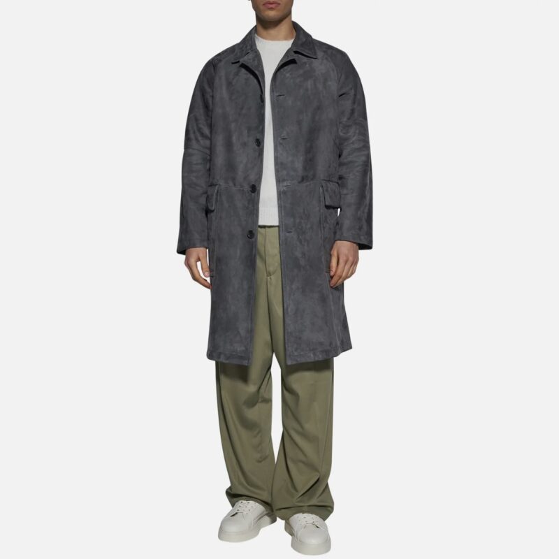 COAT IN SUEDE - SMOKE - Image 2