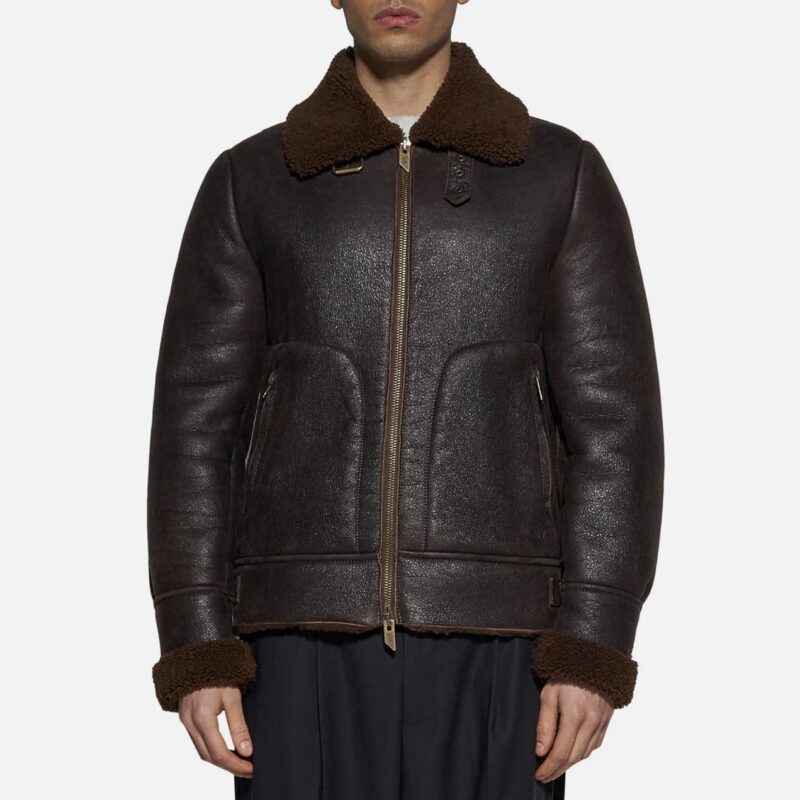 JACKET IN SHEARLING - BROWN