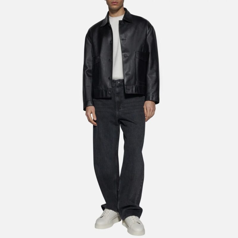 LEATHER JACKET - BLACK - Image 3