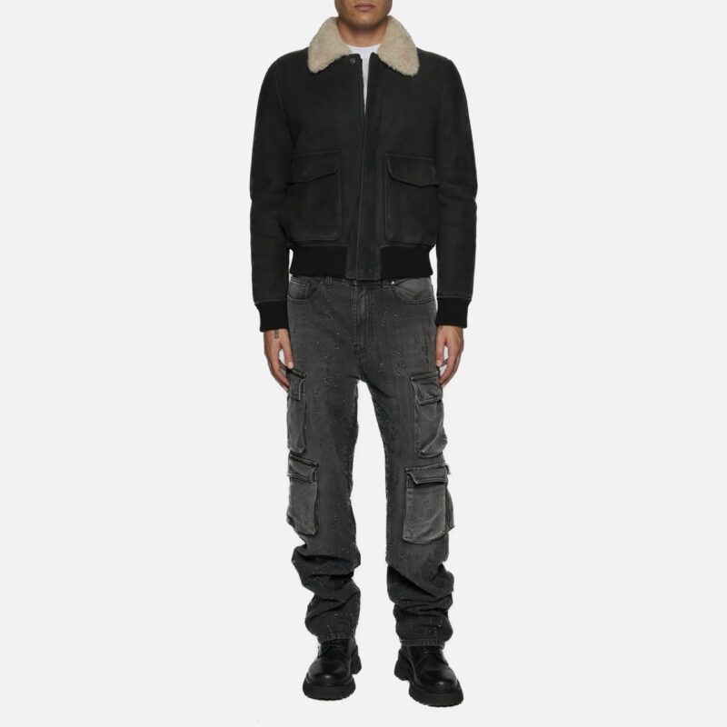 JACKET IN SHEARLING - BLACK - Image 2
