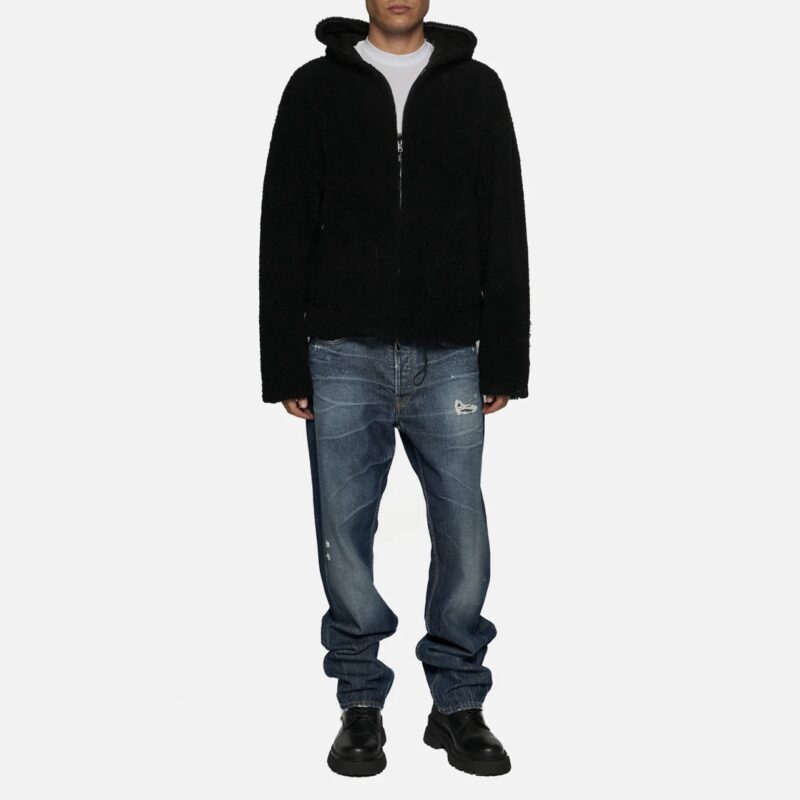 JACKET IN SHEARLING - BLACK - Image 4