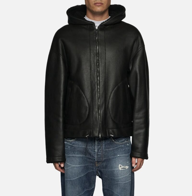 JACKET IN SHEARLING - BLACK - Image 3
