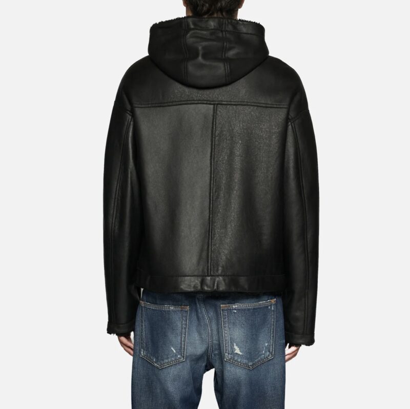 JACKET IN SHEARLING - BLACK - Image 2