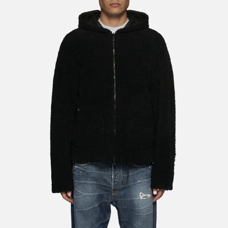 JACKET IN SHEARLING - BLACK