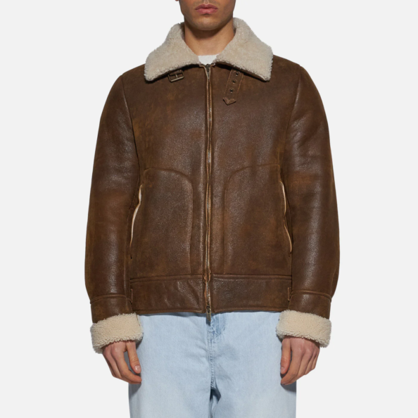 JACKET IN SHEARLING - CAMEL