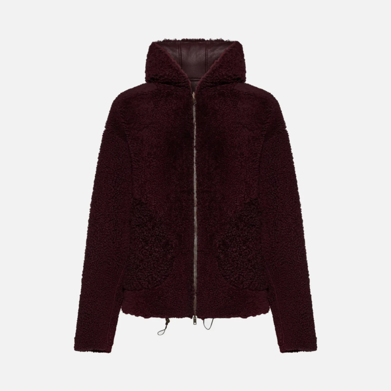 JACKET IN SHEARLING - BORDEAUX - Image 3
