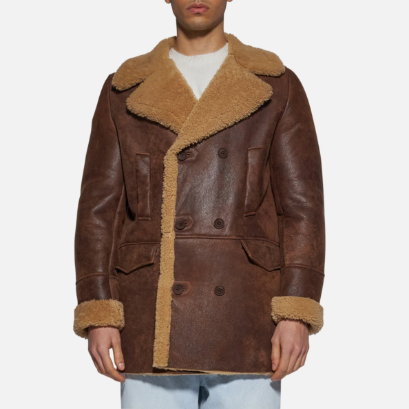 JACKET IN SHEARLING - RUST