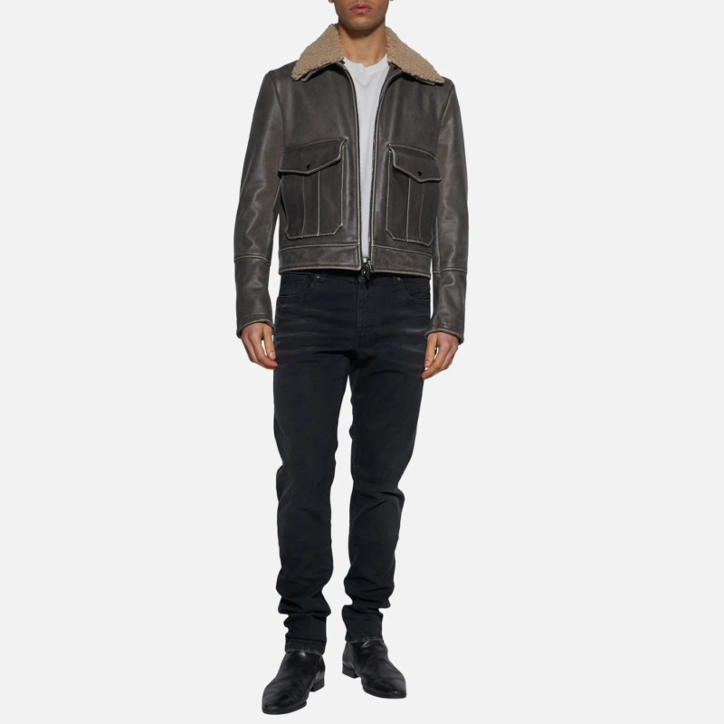 LEATHER JACKET - BLACK - Image 2