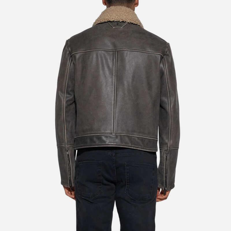 LEATHER JACKET - BLACK - Image 3