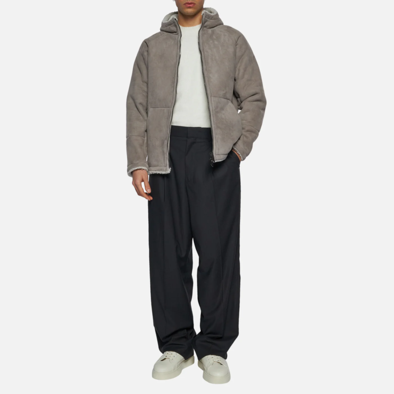 SWEATSHIRT IN SHEARLING - GREY - Image 2