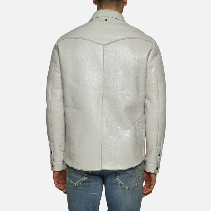 SHIRT IN SHEARLING - IVORY - Image 3