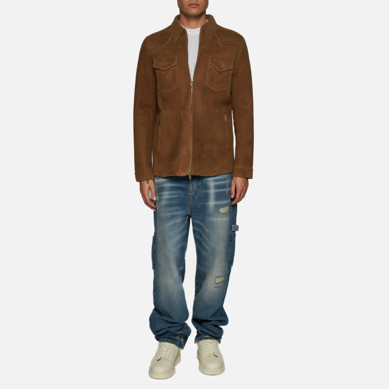 SUEDE JACKET - TOBACCO - Image 2