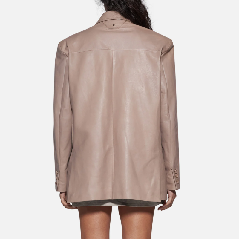 LEATHER BLAZER - NUDE - Image 3