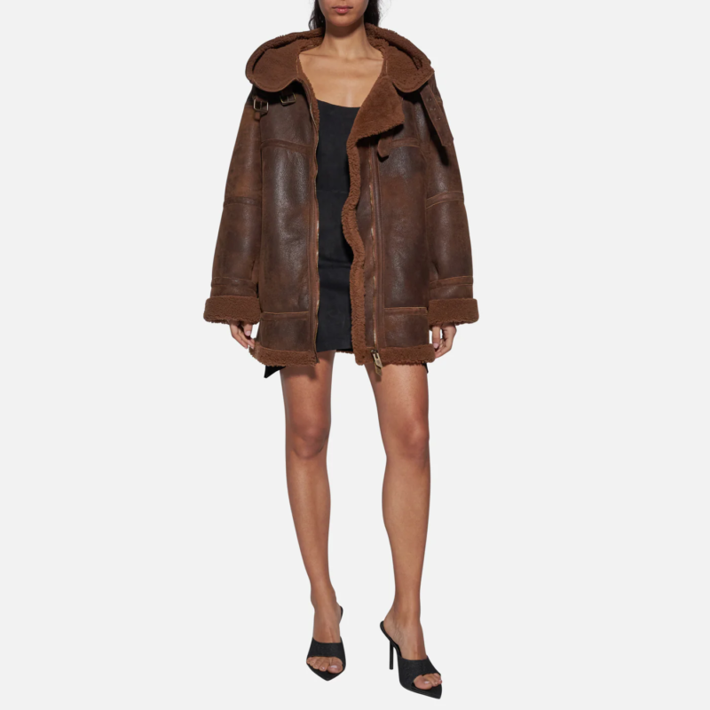 JACKET IN SHEARLING - TOBACCO - Image 2