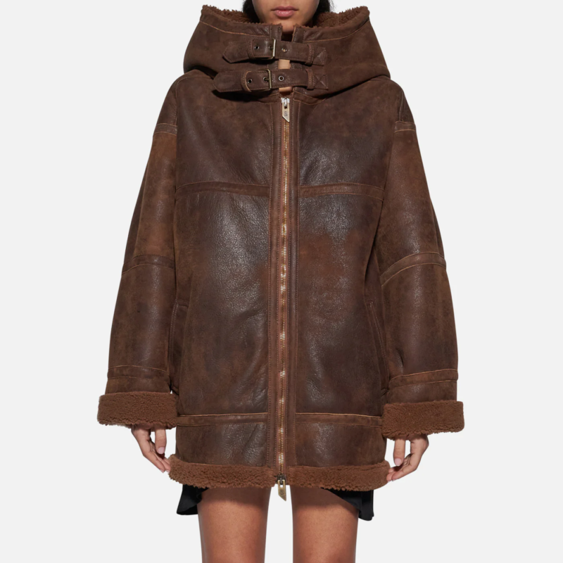 JACKET IN SHEARLING - TOBACCO - Image 3