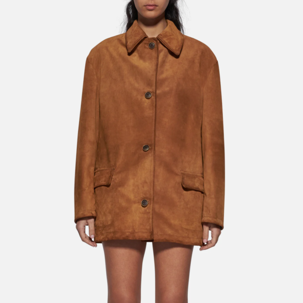 JACKET IN SUEDE - CAMEL
