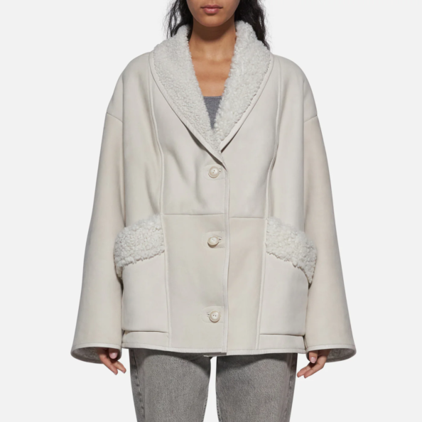 JACKET IN SHEARLING - IVORY