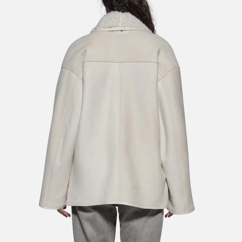 JACKET IN SHEARLING - IVORY - Image 3