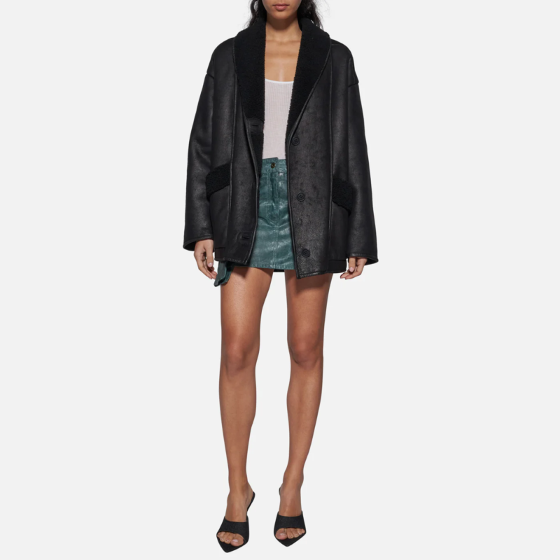 JACKET IN SHEARLING - BLACK - Image 2
