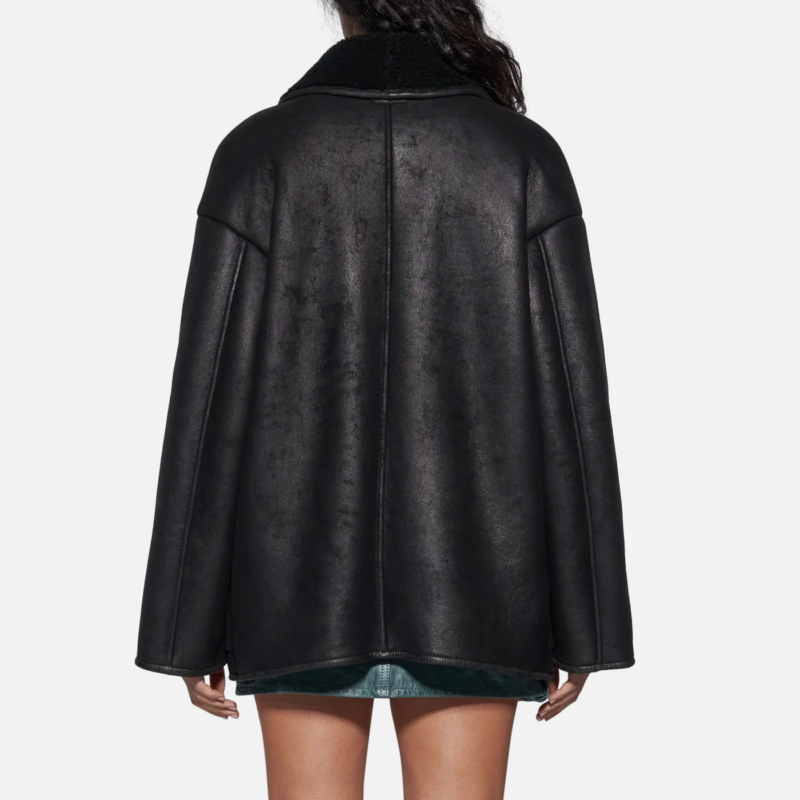 JACKET IN SHEARLING - BLACK - Image 3