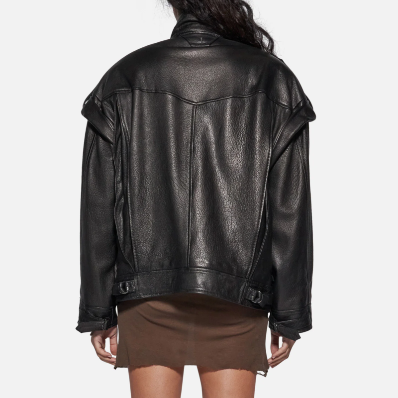 LEATHER JACKET - BLACK - Image 3